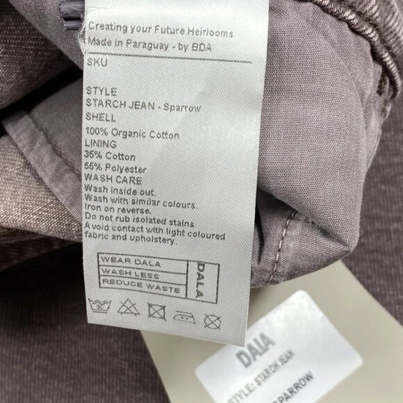 Dala Women’s Jeans Sparrow Brown Size 27 Starch High Rise Loose Leg Cotton - Picture 5 of 9